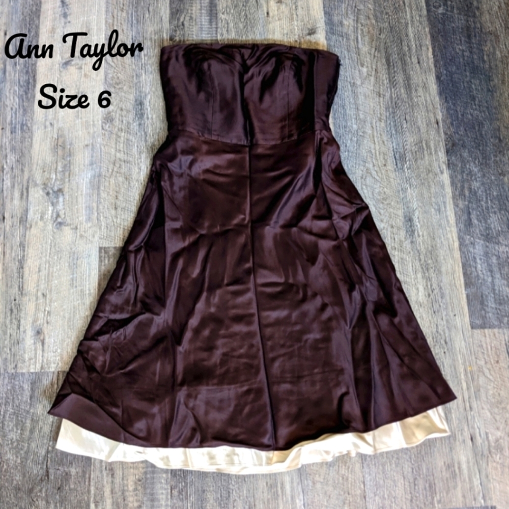 ⚡NWOT Ann Taylor strapless silk formal dress, size 6